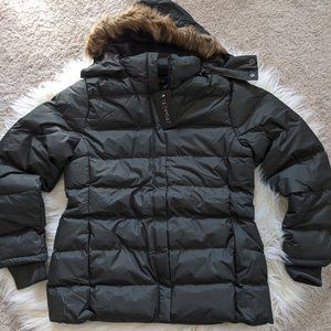 Womens Puffer Coat Warm Olive L U2Wear